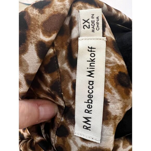 Rebecca Minkoff‎ Leopard Print Button-Down Shirt Chic Animal Pattern 2X - Picture 3 of 7